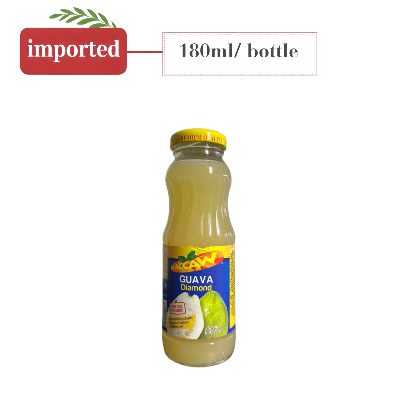 Maccaw Juice - Guava (Glass Bottle)