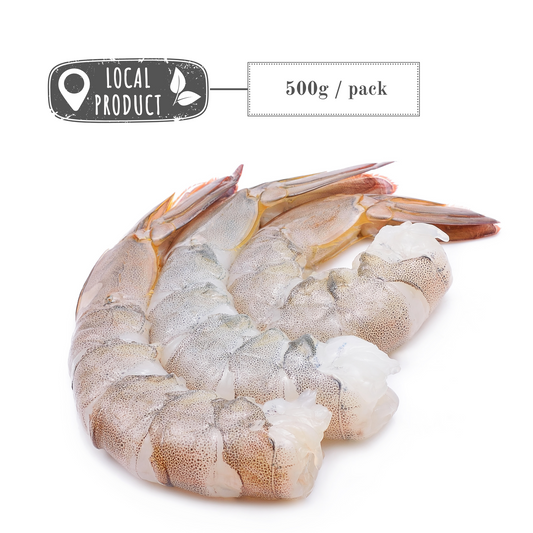 Frozen Tiger King Prawns (Peeled & Deveined, Tail On)