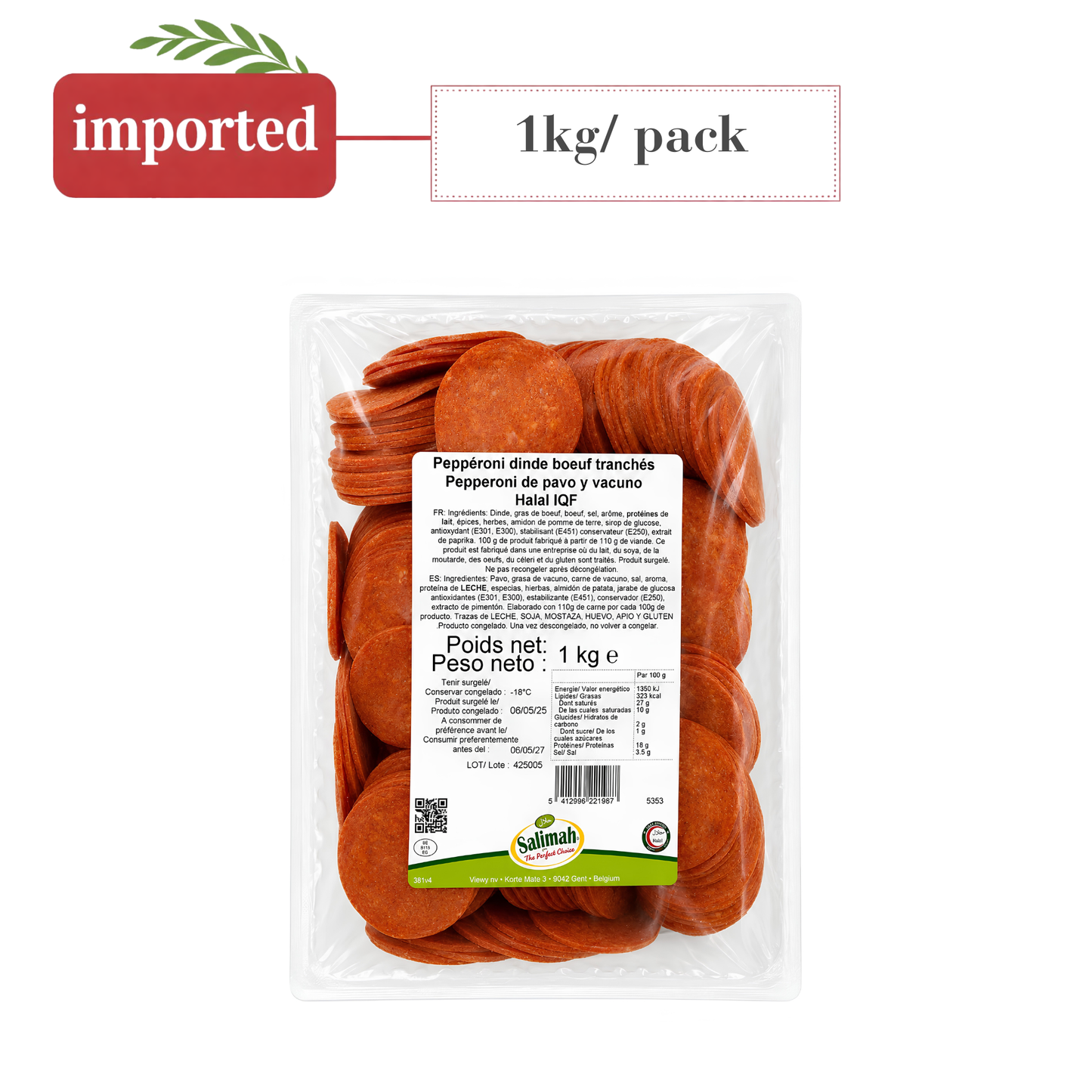 Beef Pepperoni - Halal (Frozen)
