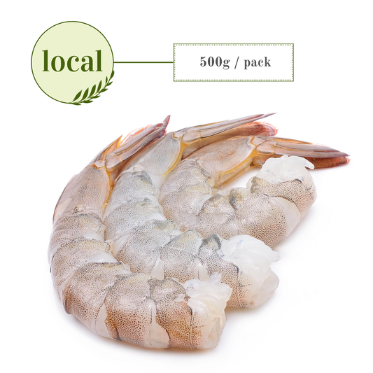 Frozen Tiger King Prawns (Peeled & Deveined, Tail On)